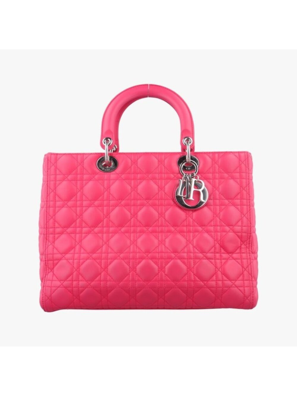 Dior Lady Rose Red Lambskin Handbag